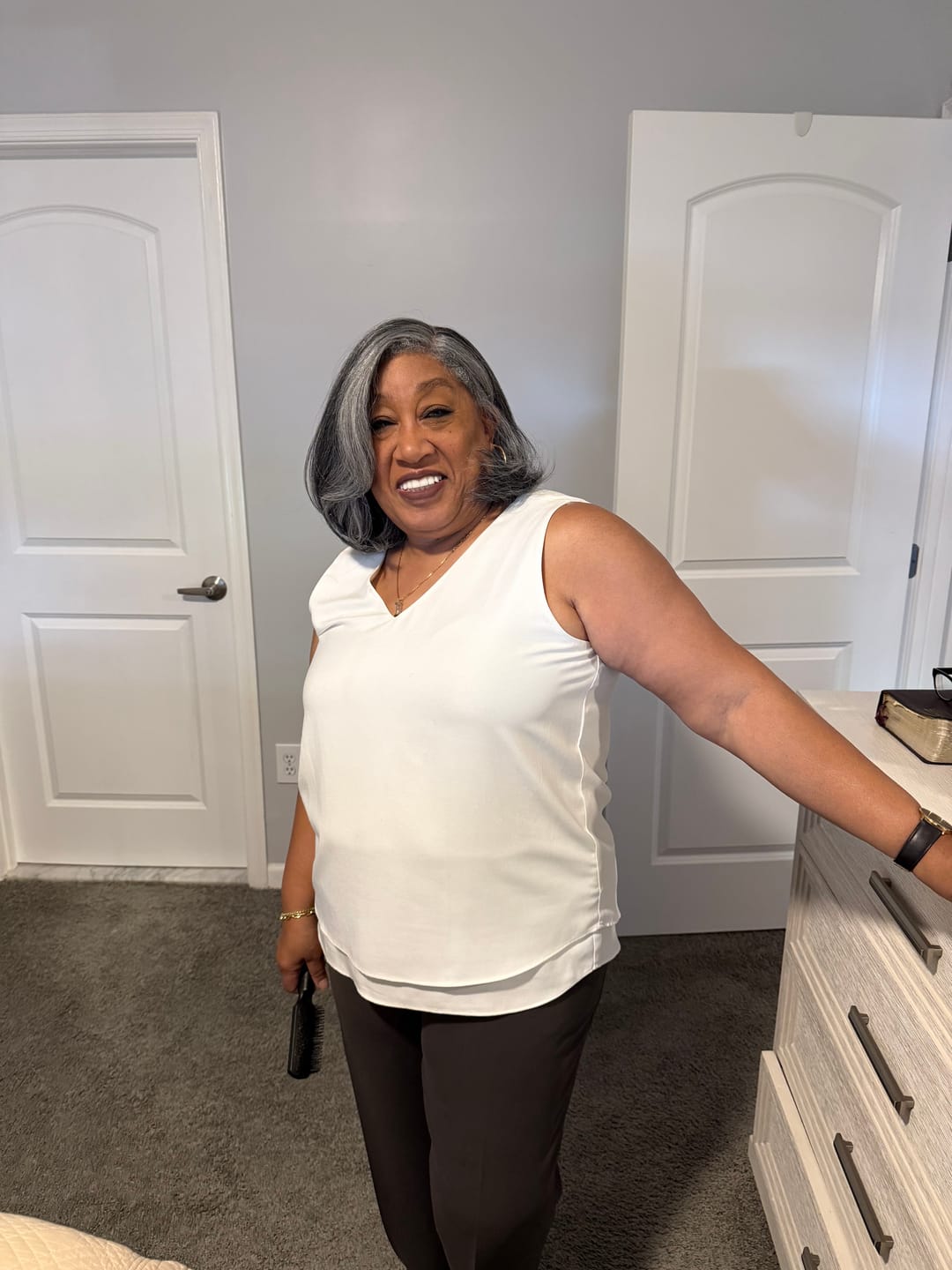 Customer photo review of Sensationnel Curls Kinks & Co Glueless Textured HD Lace Front Wig - Y-PART KINKY CHIC BOB 12" - Kinky Edges