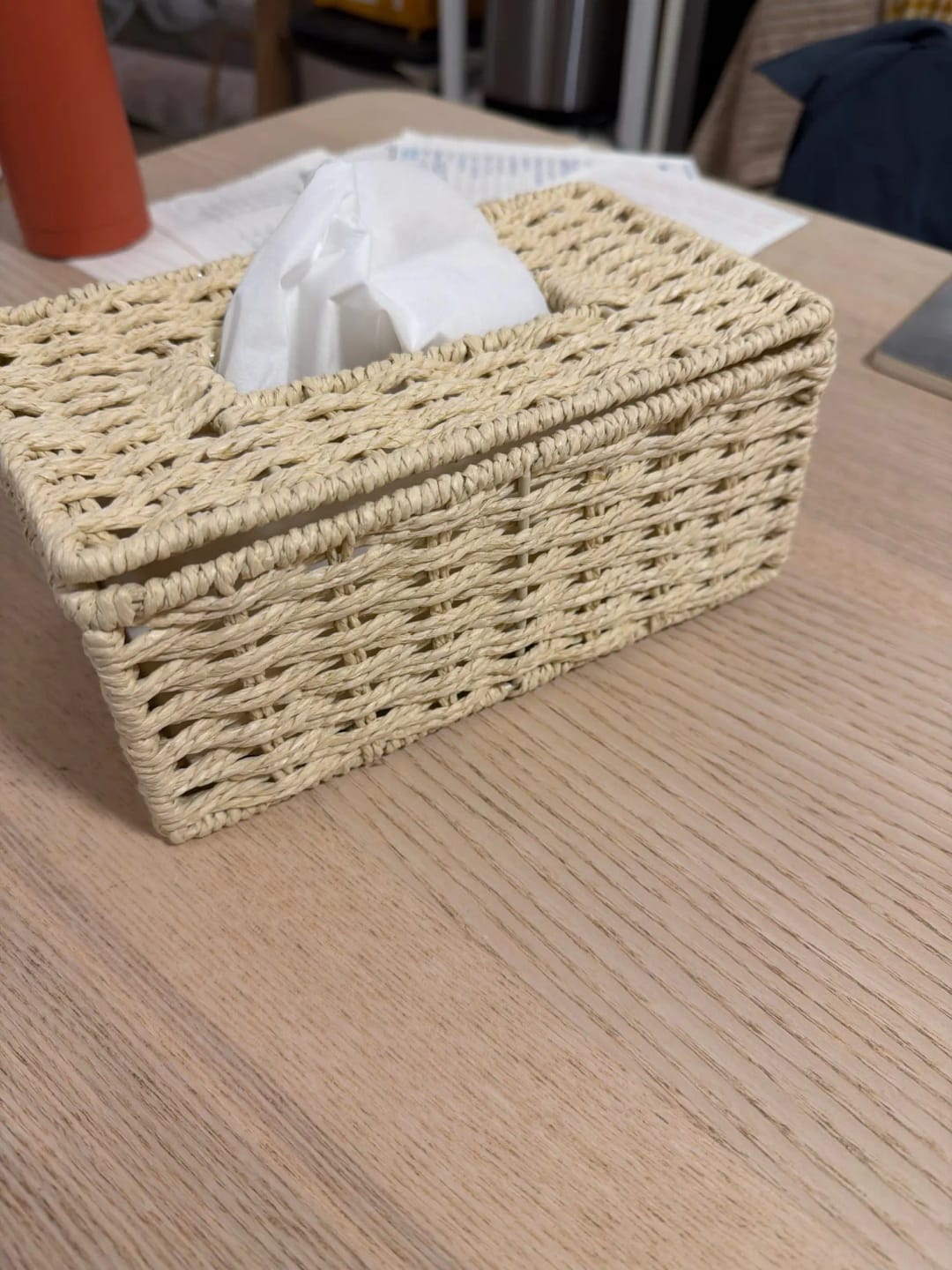Customer photo review of Handwoven Rattan Tissue Box
