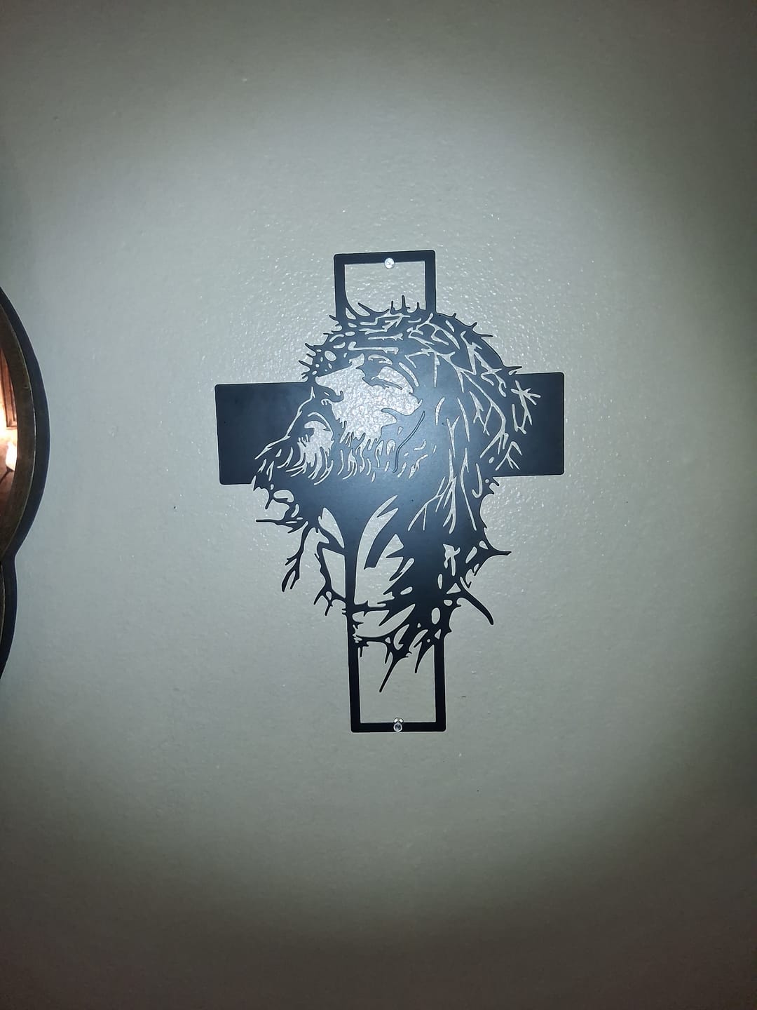 Customer photo review of Christianartworkshop Crown of Thorns Jesus Cross Metal Wall Decor: Heartfelt Faith Statement