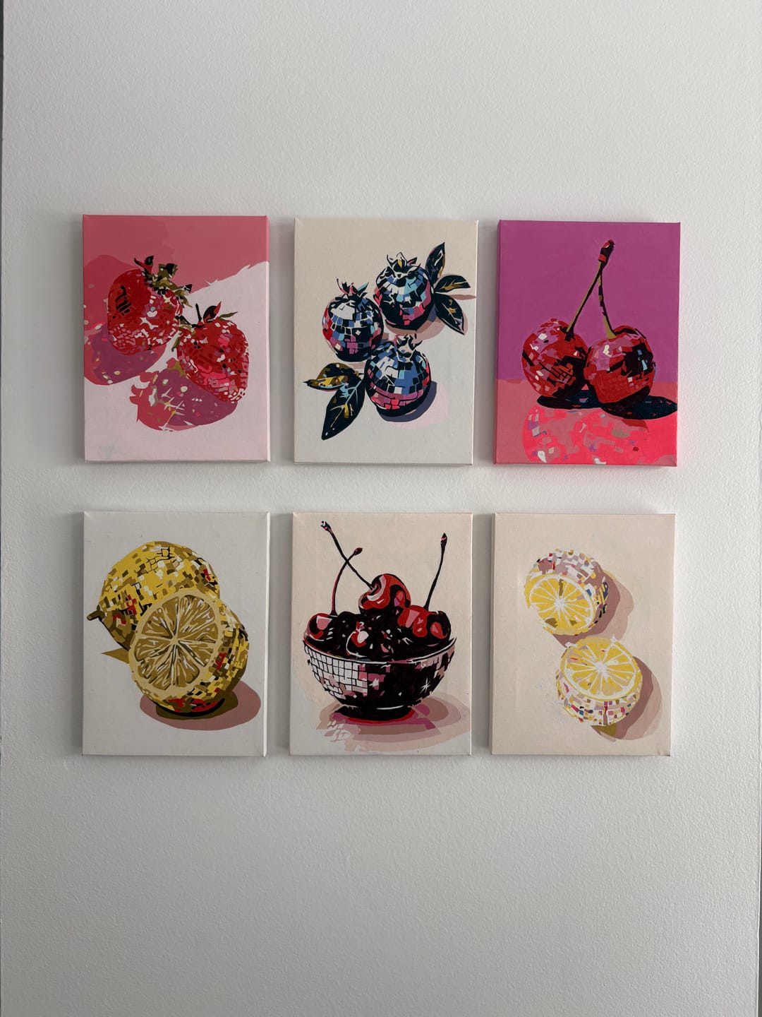 Customer photo review of 6 Mini Paintings - Disco Fruit Set