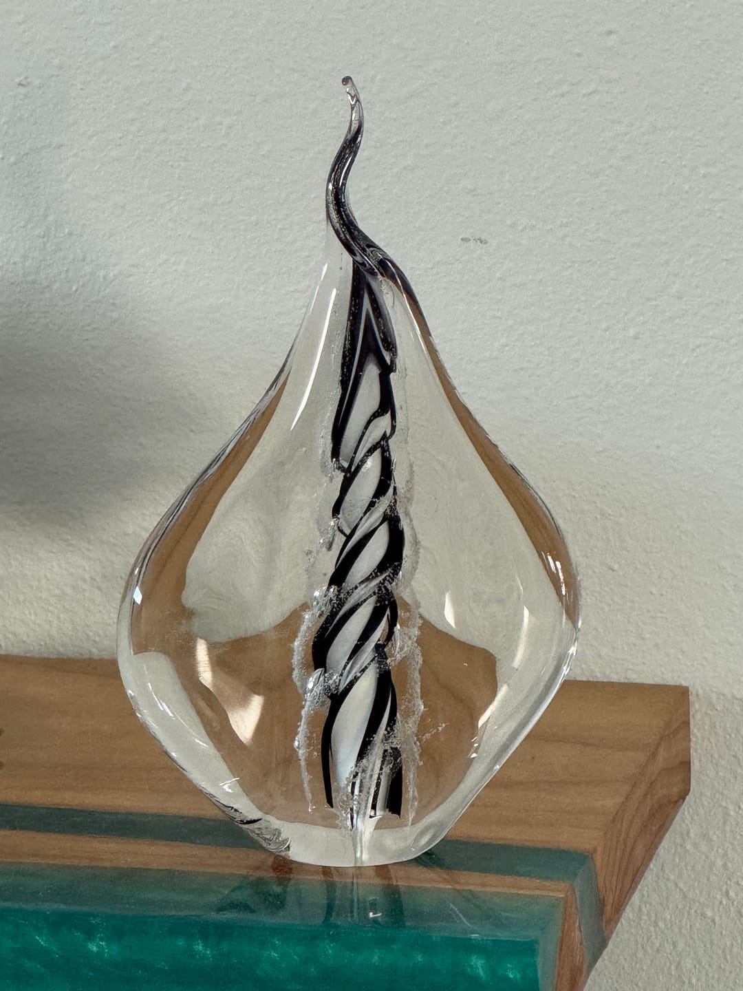 Customer photo review of Memorial Glass Flame with Cremation Ashes