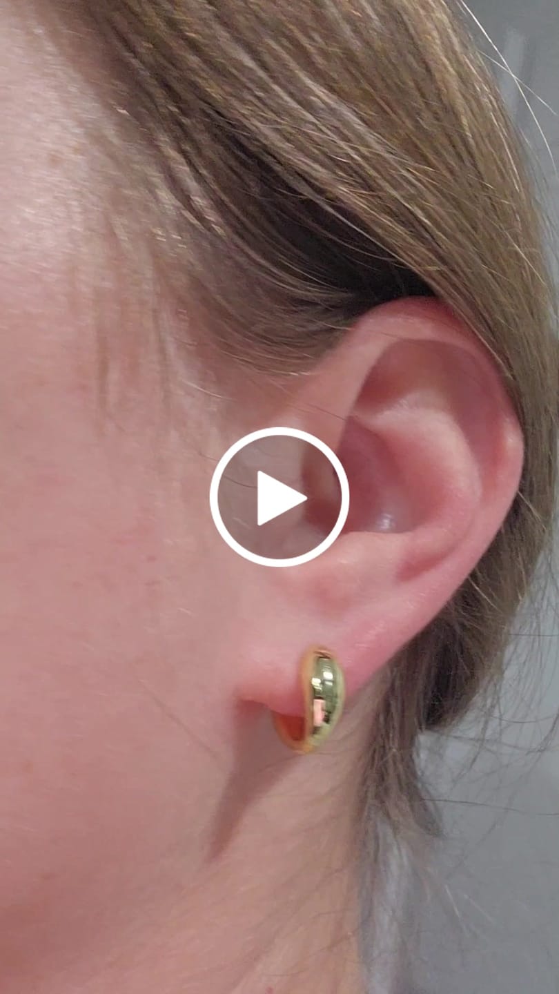 Customer video review of Emersyn 18k White Gold Plated 14mm Hoop Earrings for Women