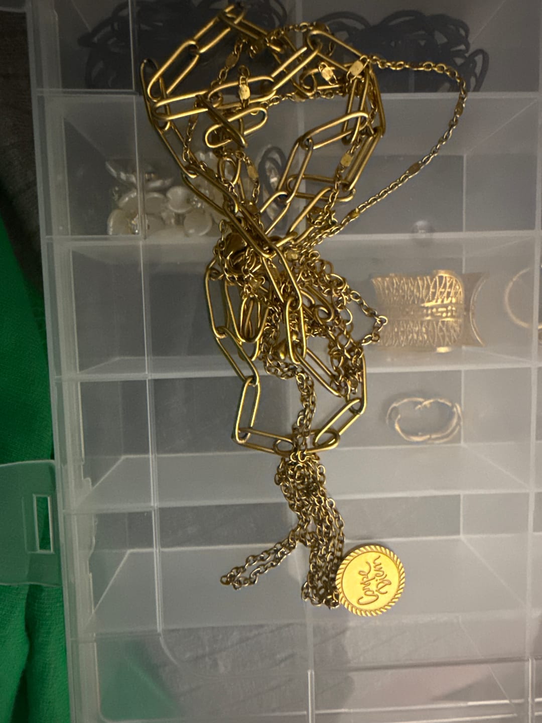 Customer photo review of Geya Coin Layered Necklace