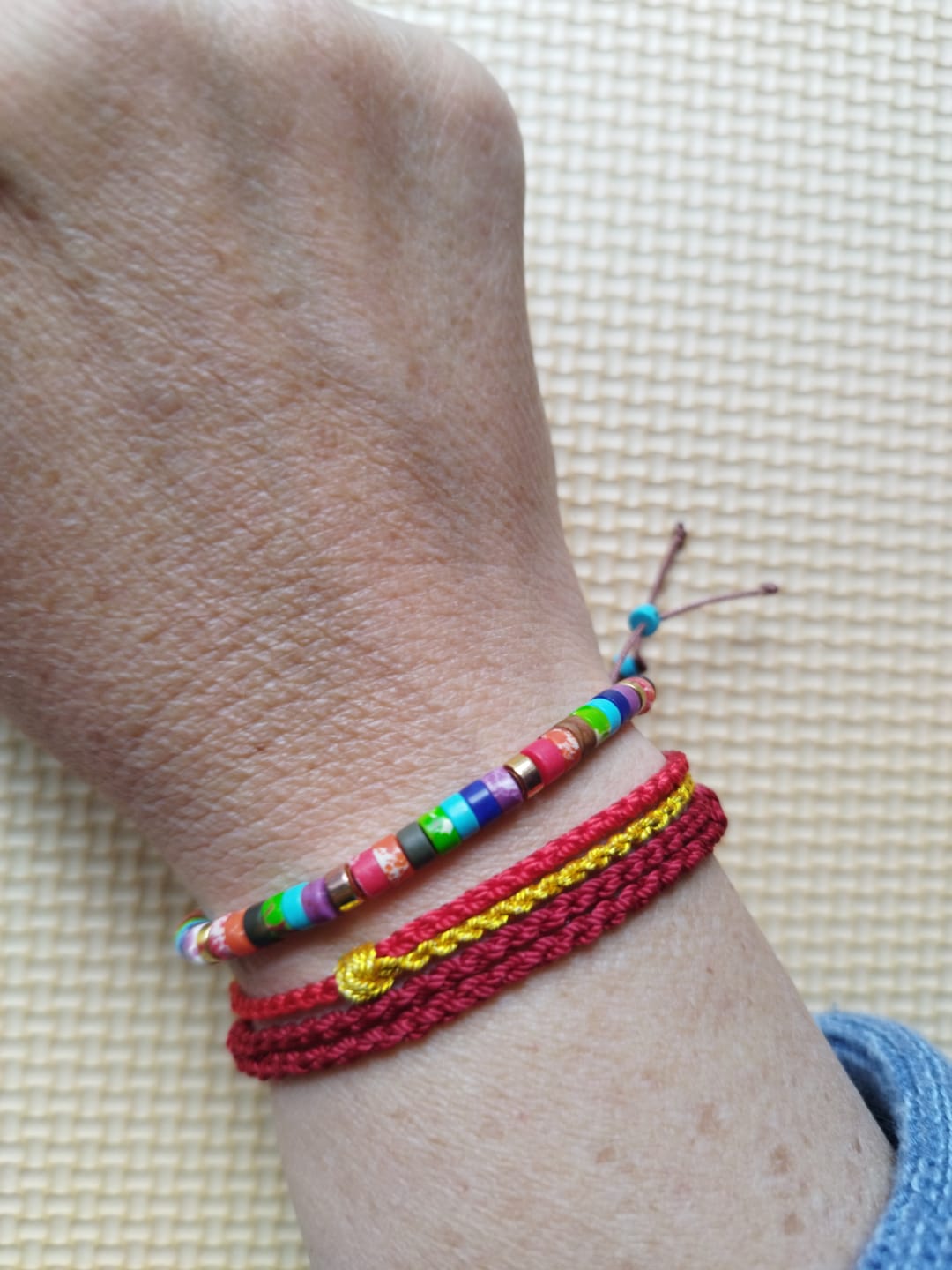 Customer photo review of 7 Chakren Energiearmband aus Jaspis