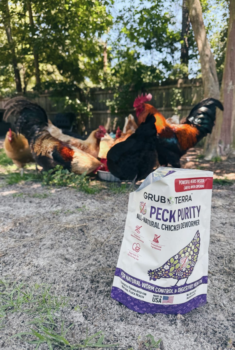 Customer photo review of Peck Purity Chicken Dewormer