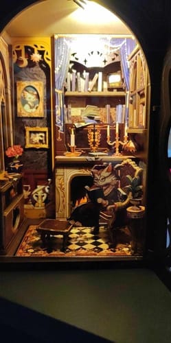 Customer photo review of DIY Book Nook kit - Count Cat's Study