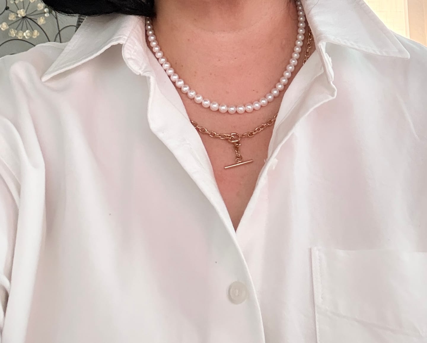Customer photo review of Cuban T Bar Necklace