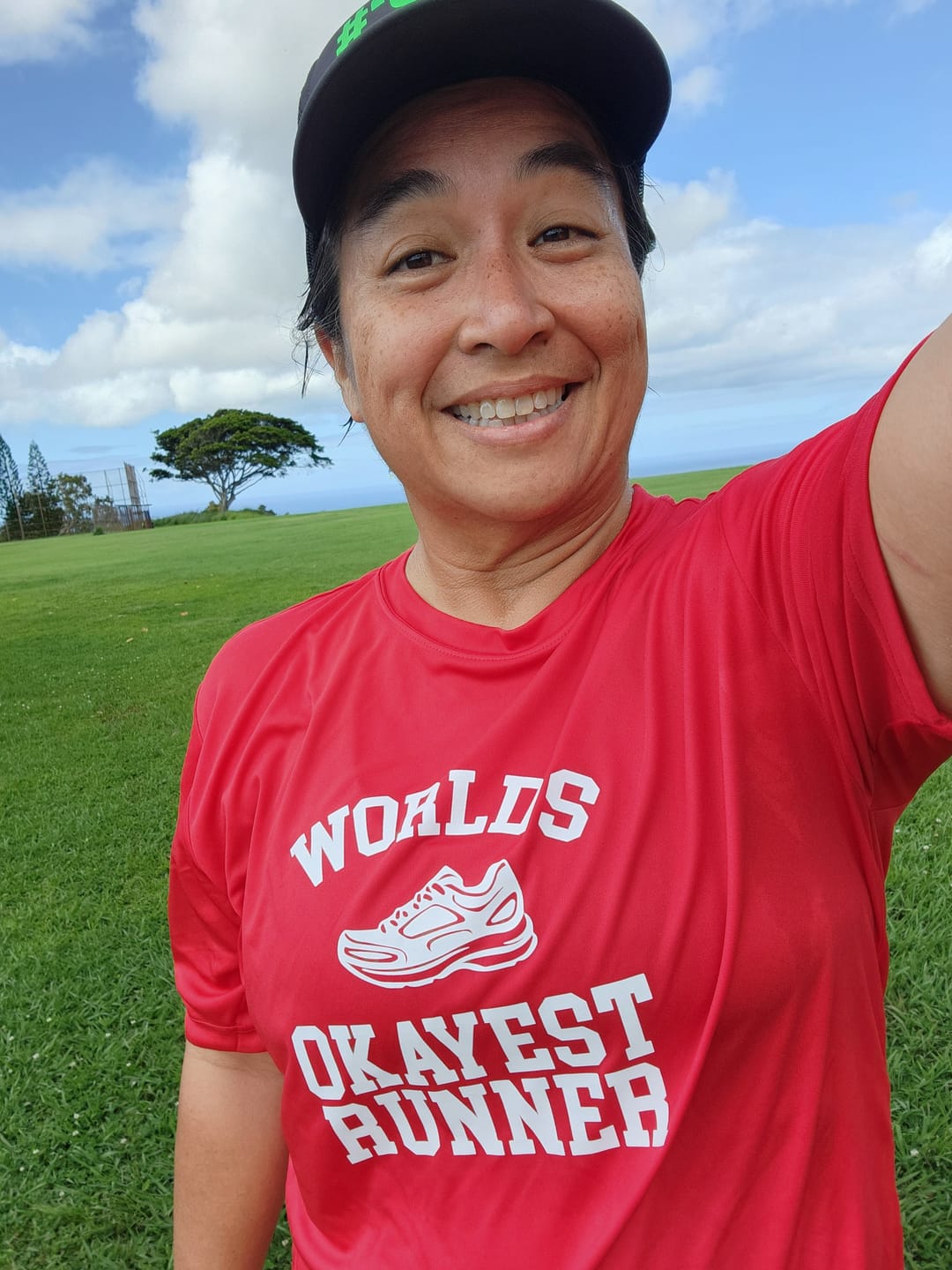 Customer photo review of Okayest Runner Tech Tee
