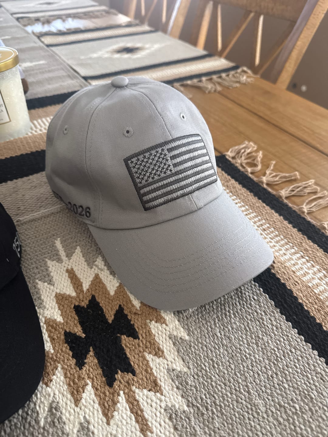 Customer photo review of America 250th Anniversary Hat – Light Gray American Flag Baseball Cap 1776 - 2026 (Exclusive)