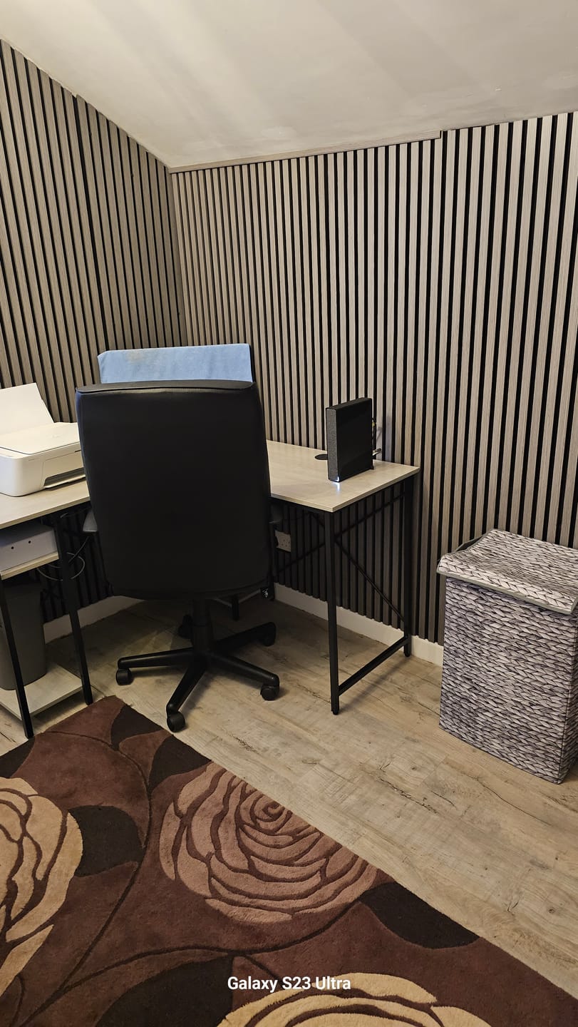 Customer photo review of Acoustic Wall Panel End Trim (Multiple Colours)