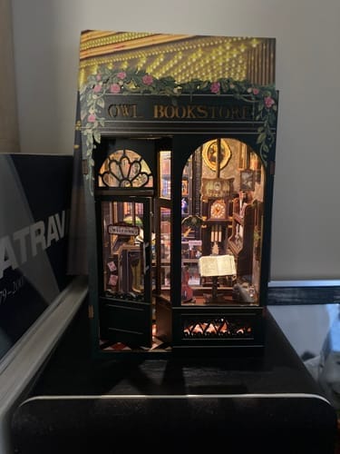 Customer photo review of DIY Book Nook kit - Owl Bookstore