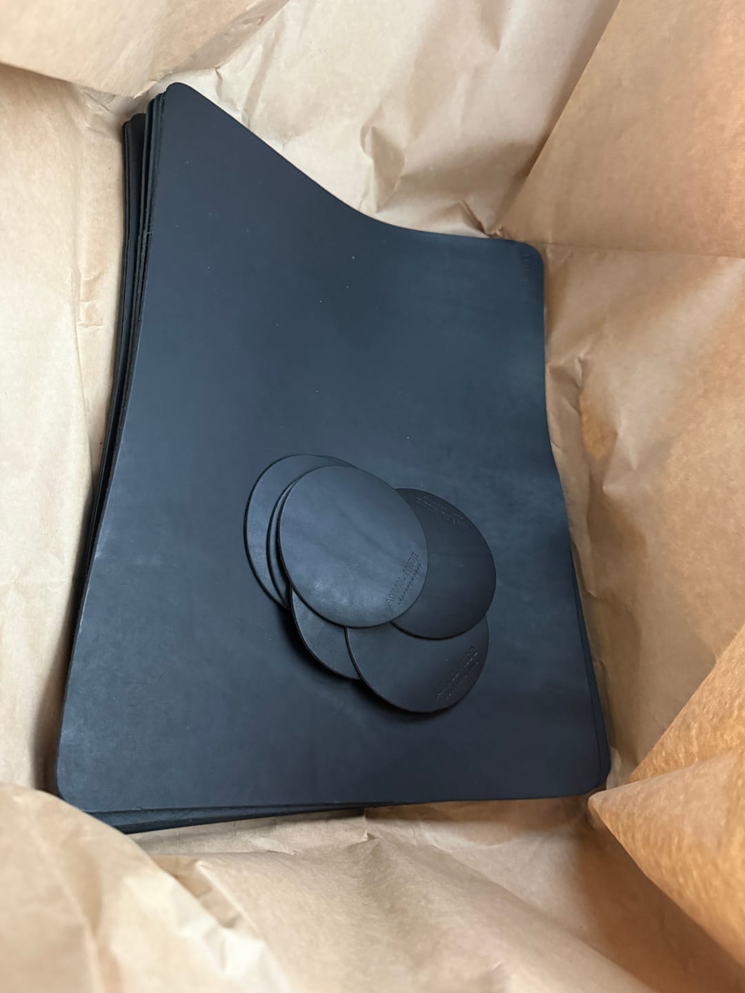 Customer photo review of Leather Placemats