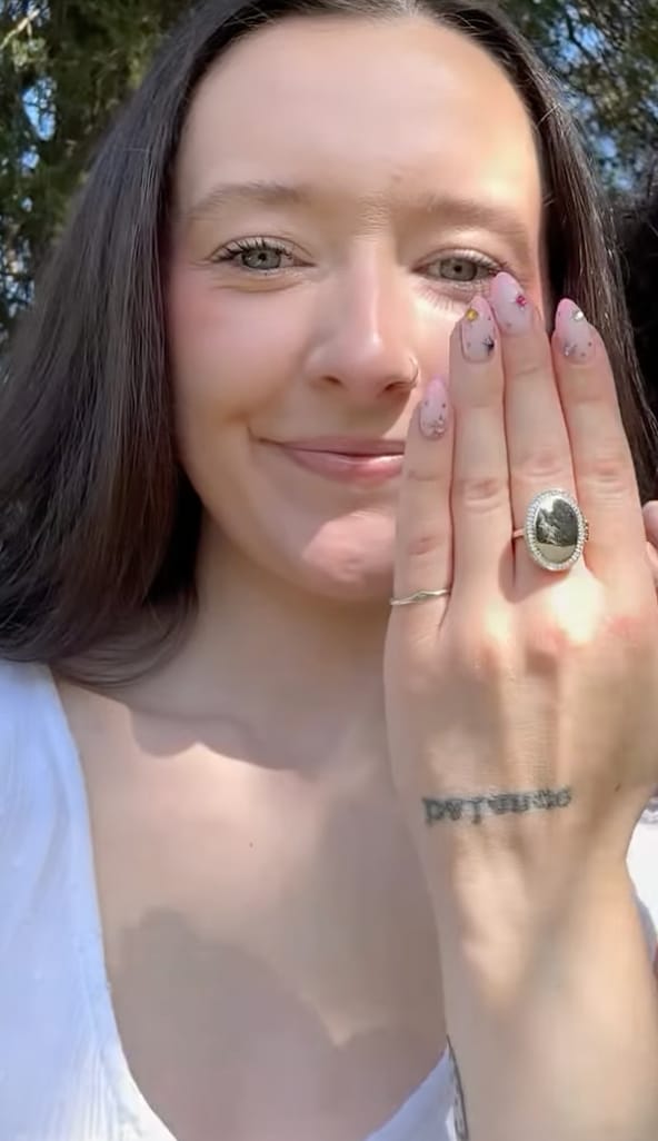 Customer photo review of Custom Photo Locket Ring