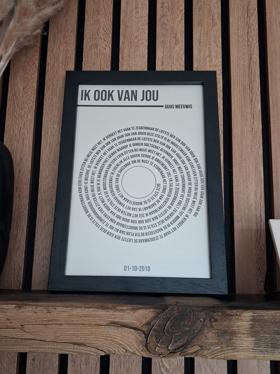 Customer photo review of Songtekst Poster met Eigen Tekst
