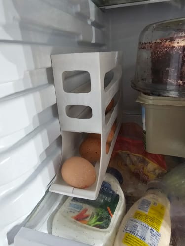 Customer photo review of Egg Holder for Fridge, Eggs Dispenser Auto Rolling