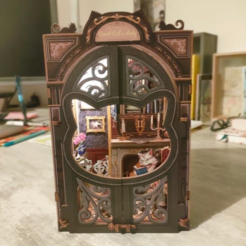 Customer photo review of DIY Book Nook kit - Count Cat's Study