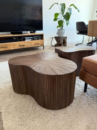 Customer photo review of Salontafel Solene - Japandi - Organisch - Teakhout - Set van 2