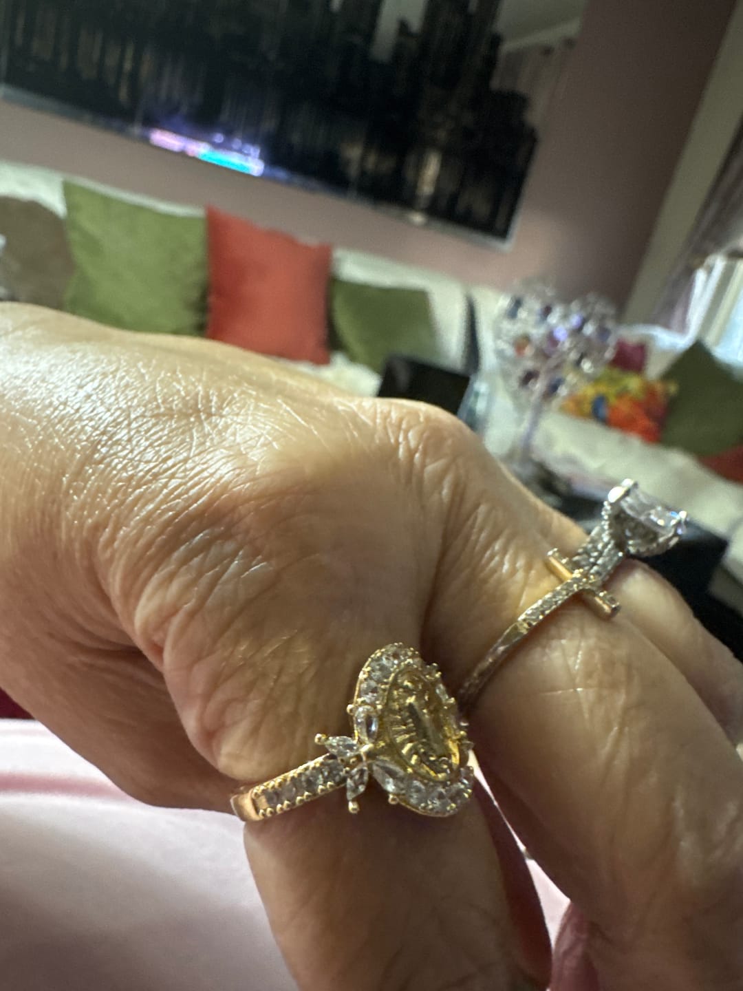 Customer photo review of FREE Today: Elegant Virgin Mary Emblem Ring: Sacred Detail for Daily Devotion