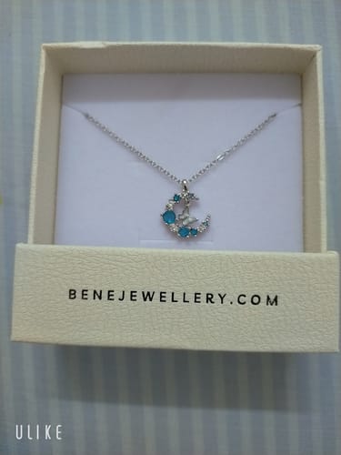 Customer photo review of Luna Crescent Necklace