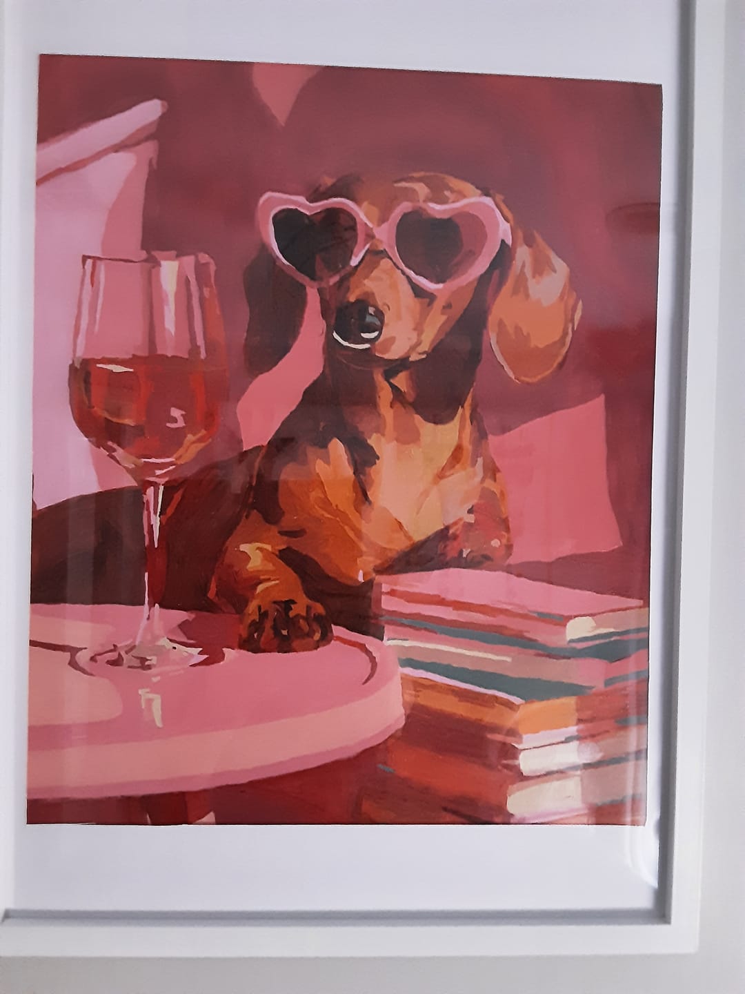 Customer photo review of Dachshund in pink | Paint by Number