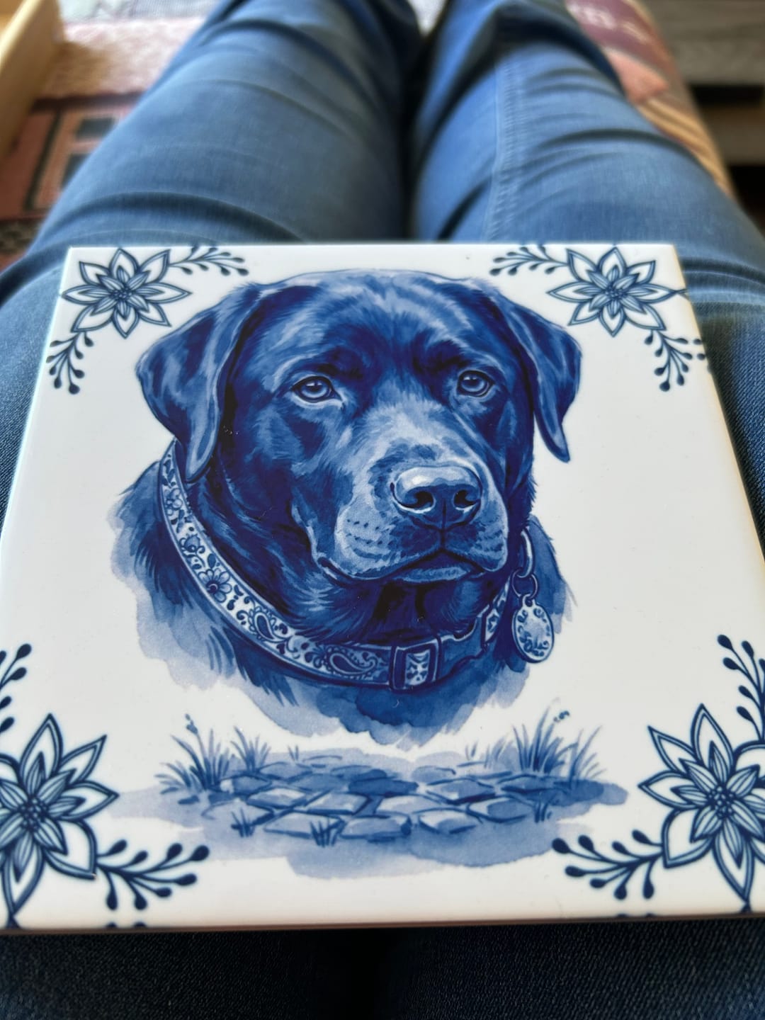 Customer photo review of Delft Blue Tile with Your Photo