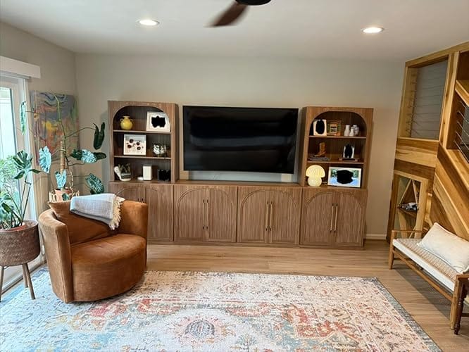Customer photo review of Jagger Wood Door Entertainment Center Wall Unit (6-Piece)