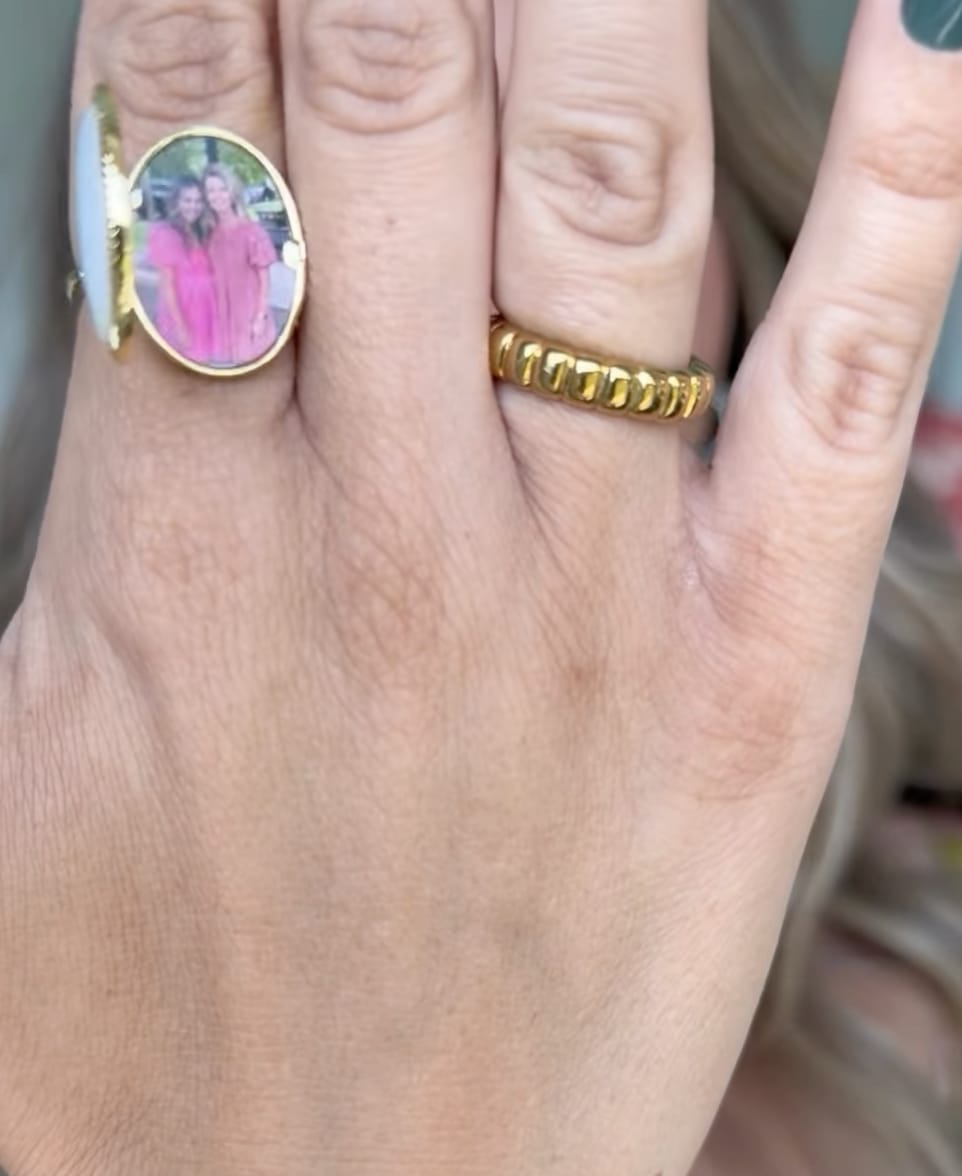 Customer photo review of Custom Photo Locket Ring