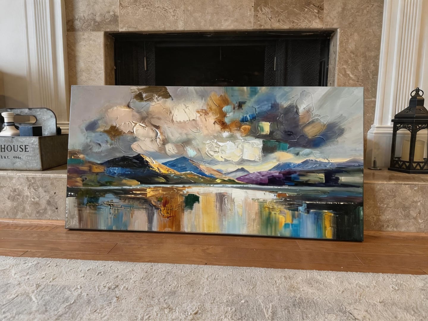 Customer photo review of Colorful Ocean And Sky Abstract Textured Wall Art #OS099
