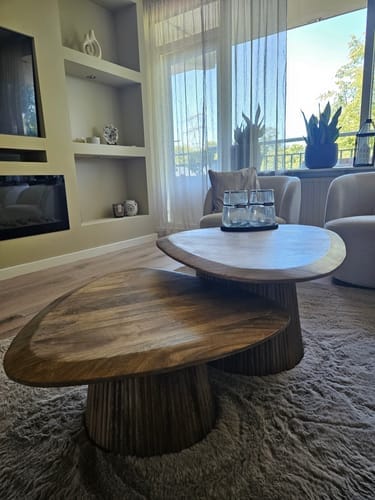 Customer photo review of Salontafel Harmony - Organisch - Bruin - Mangohout - Set van 2