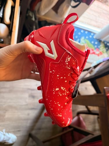 Customer photo review of Kool-Aid 'Cherry' Cleats — Quantum Speed by Phenom Elite