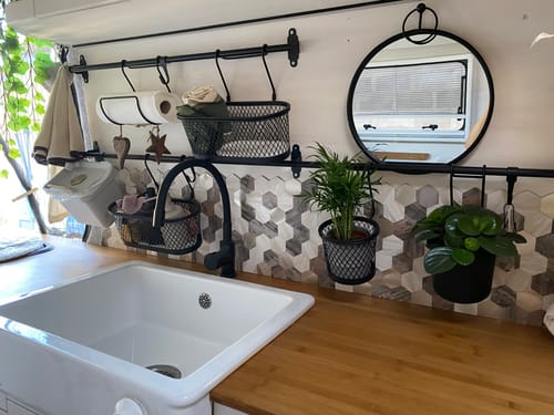 Customer photo review of Crédence Adhésive Mosaique Hexagonale Beige Pour Cuisine