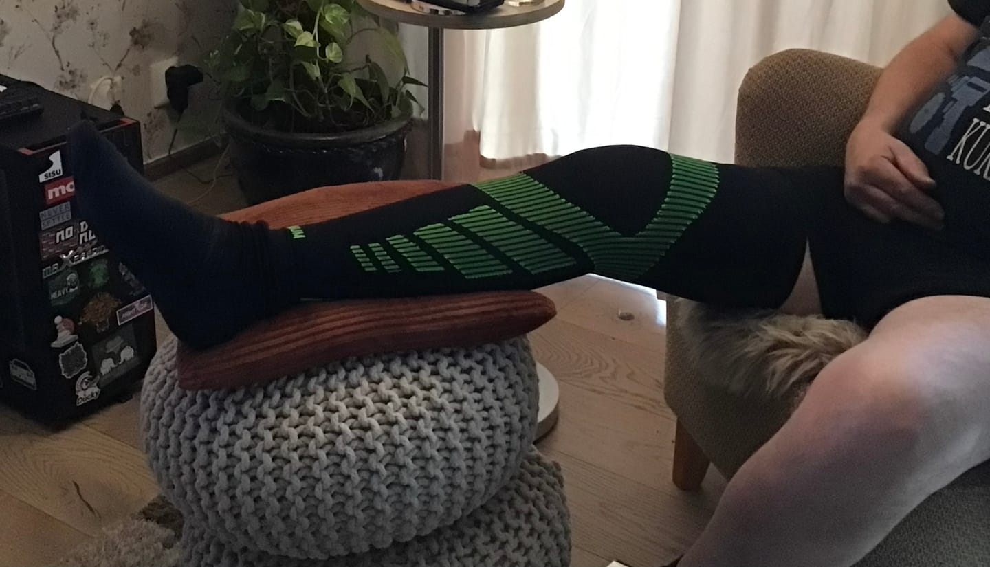 Customer photo review of eXtend High – Kompressiolahkeet – Musta/Lime