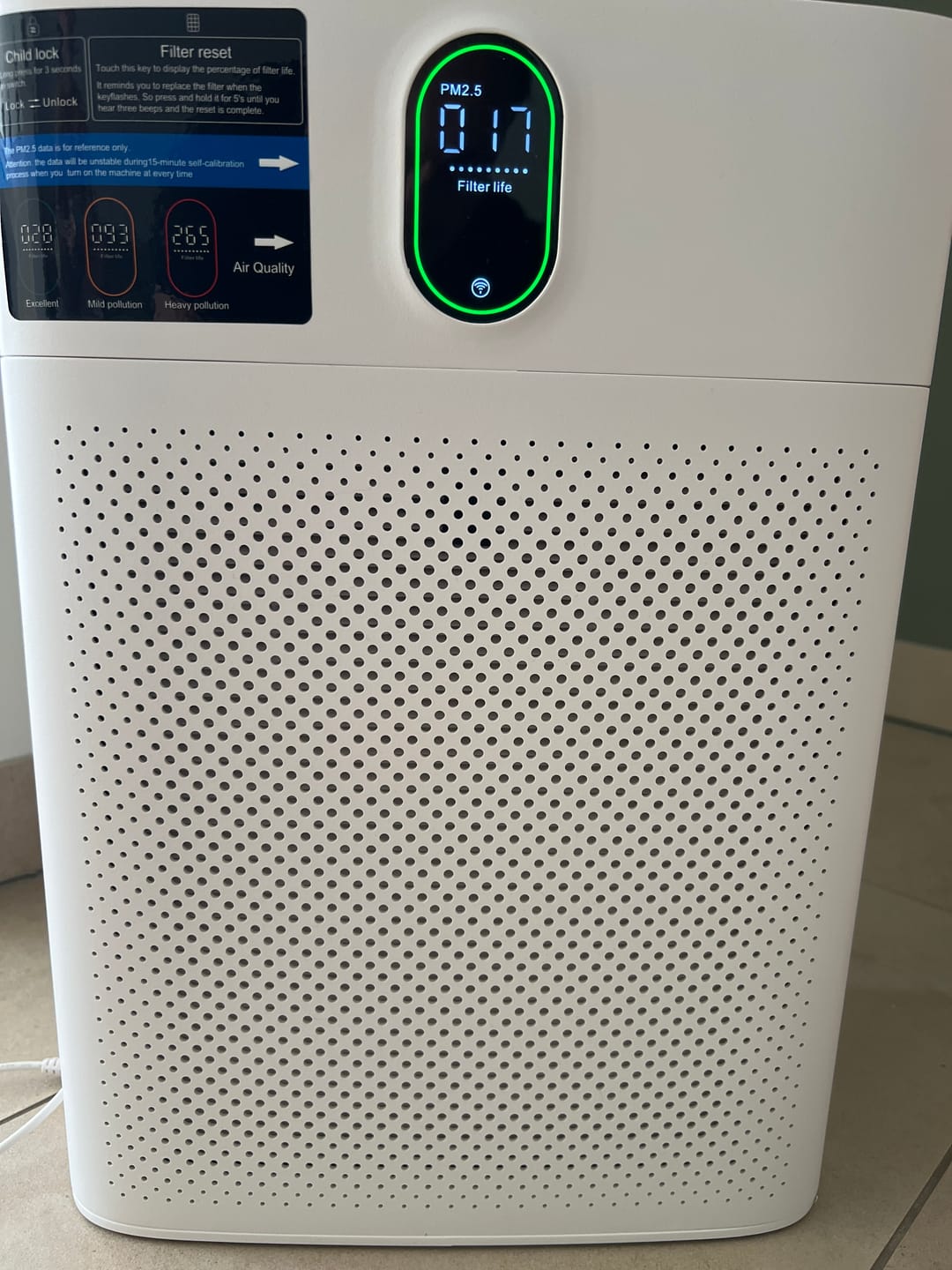 Customer photo review of Smart Luftreiniger V1 Pro – Leistungsstarke HEPA-Filterung mit PM2.5-Sensor, App- und Sprachsteuerung für saubere Raumluft