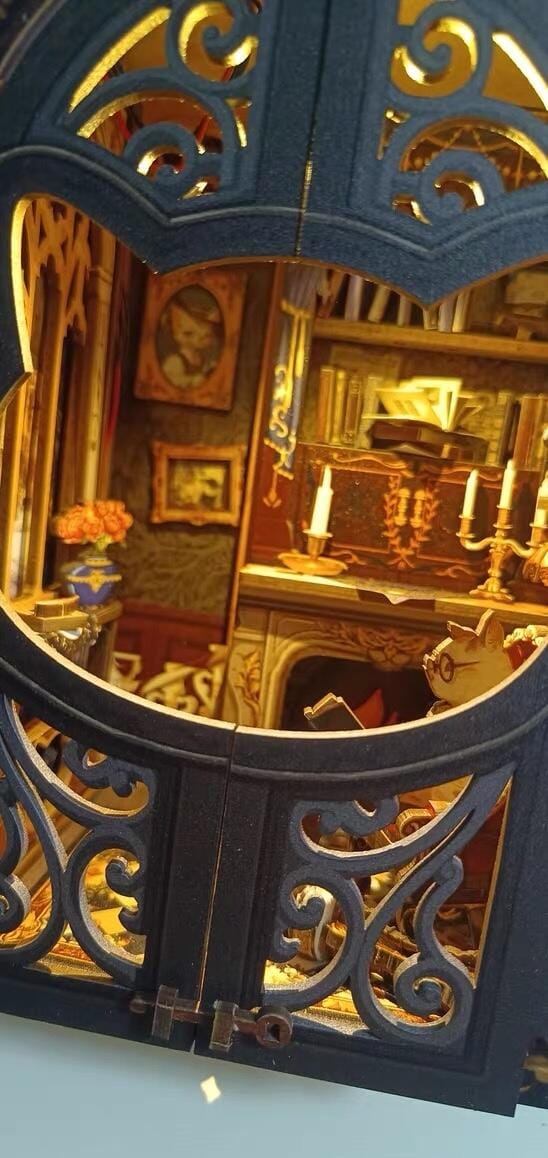 Customer photo review of DIY Book Nook kit - Count Cat's Study