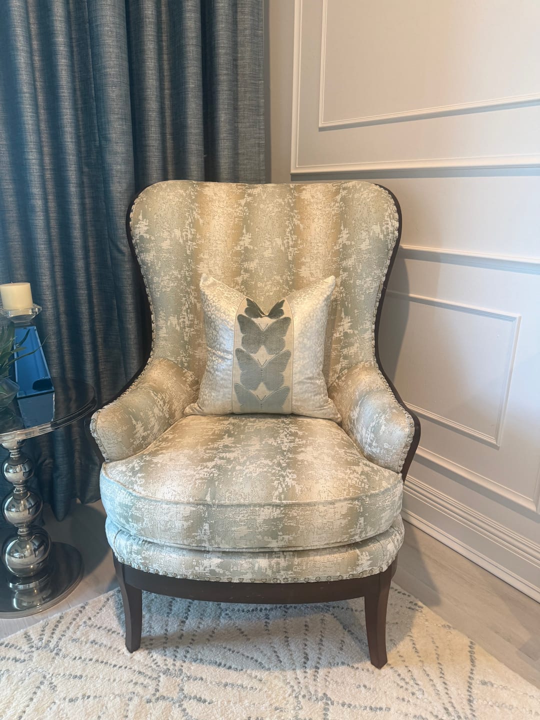 Customer photo review of Silver Leopard and Spa Butterfly Pillow Cover