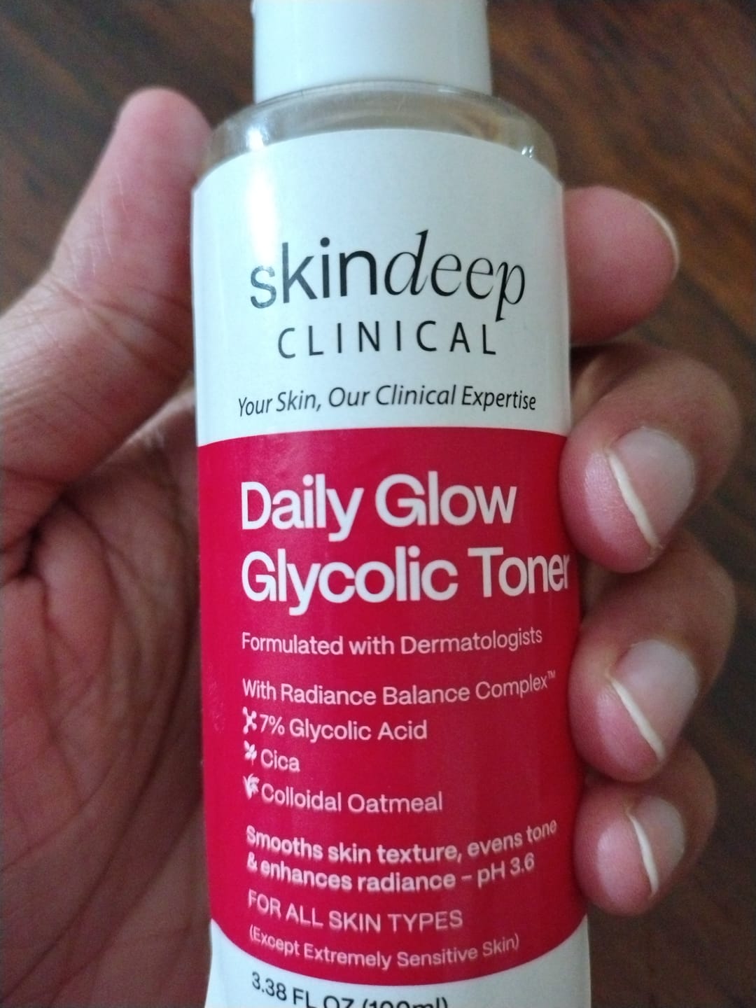 Customer photo review of Daily Glow Glycolic Toner