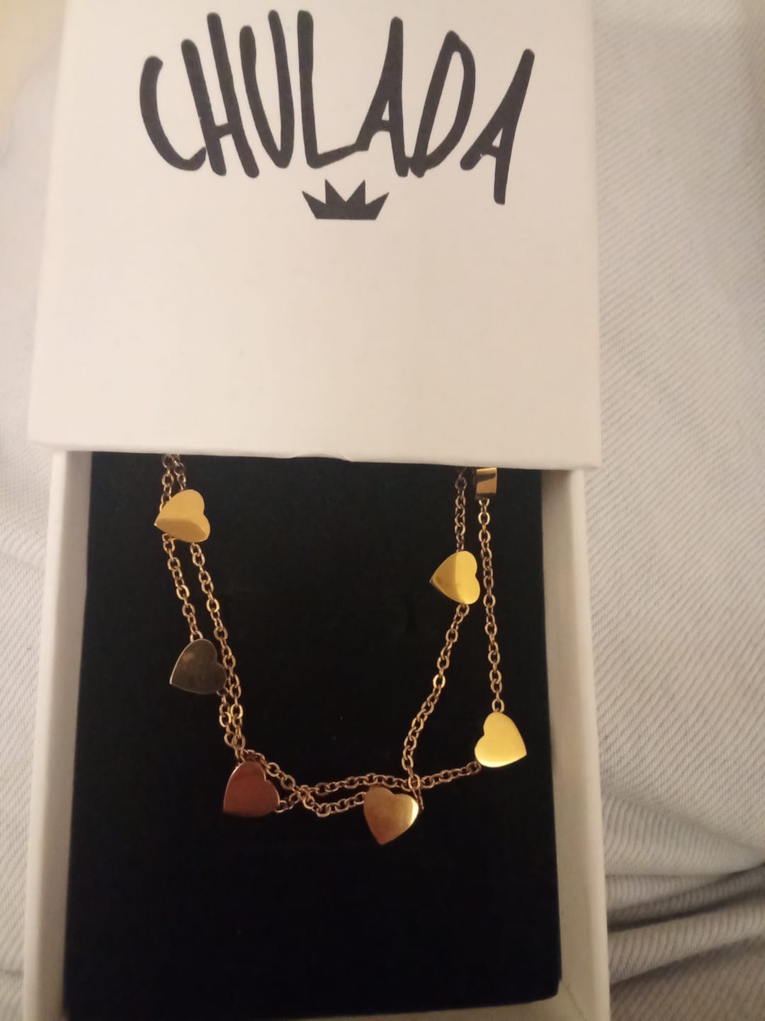 Customer photo review of Pulsera Corazones Mini - Acero Inox.