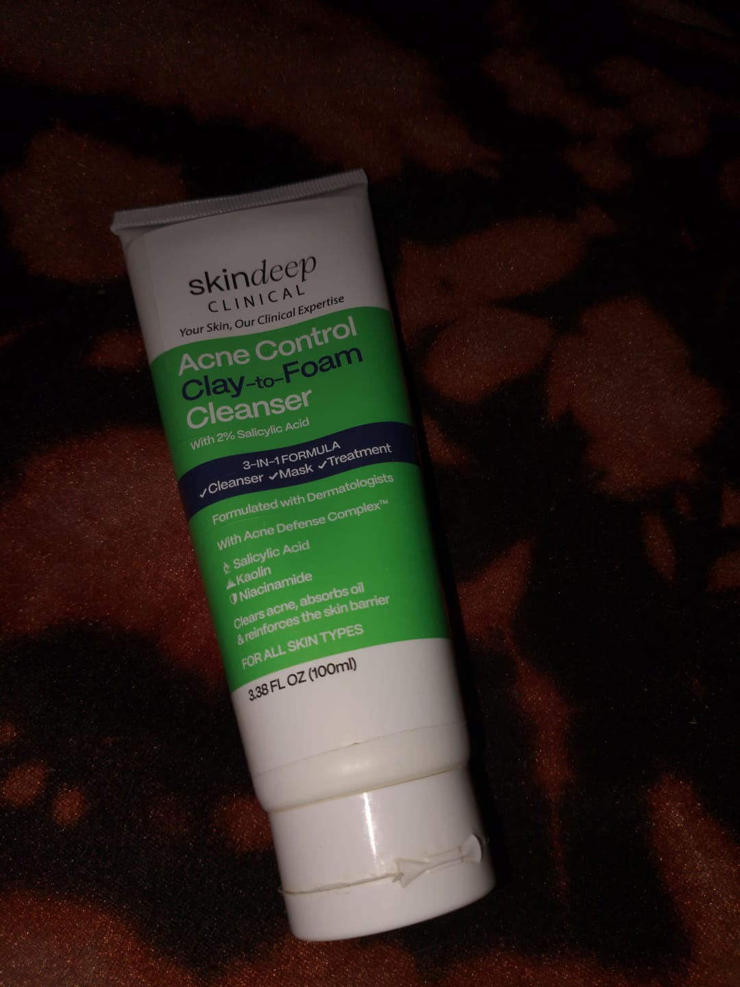 Customer photo review of Acne Control Clay-to-Foam Cleanser