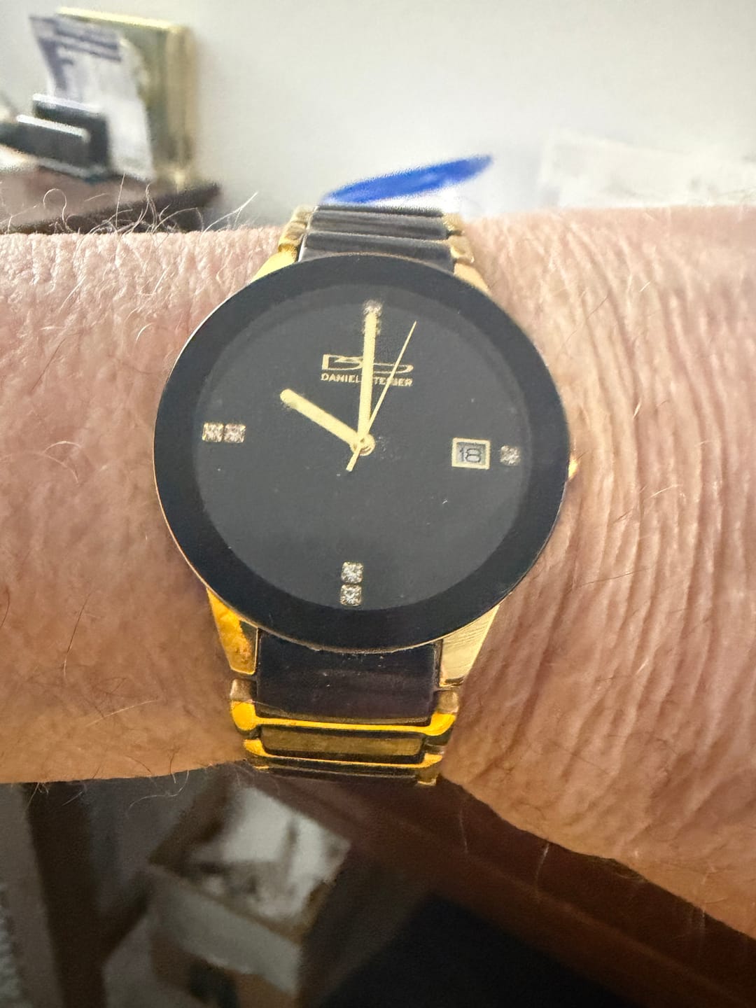Customer photo review of Ceramic Noir Gold Men's Watch