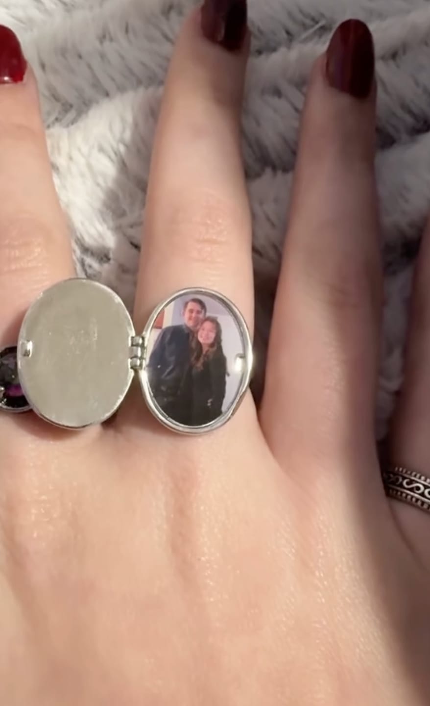 Customer photo review of Custom Photo Locket Ring