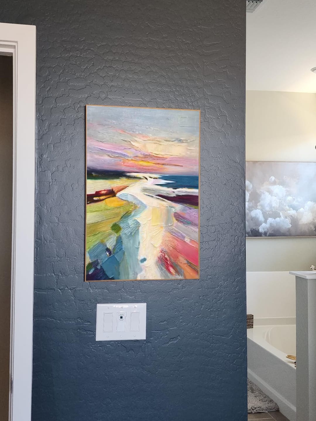Customer photo review of Colorful Ocean And Sky Abstract Textured Wall Art #OS100