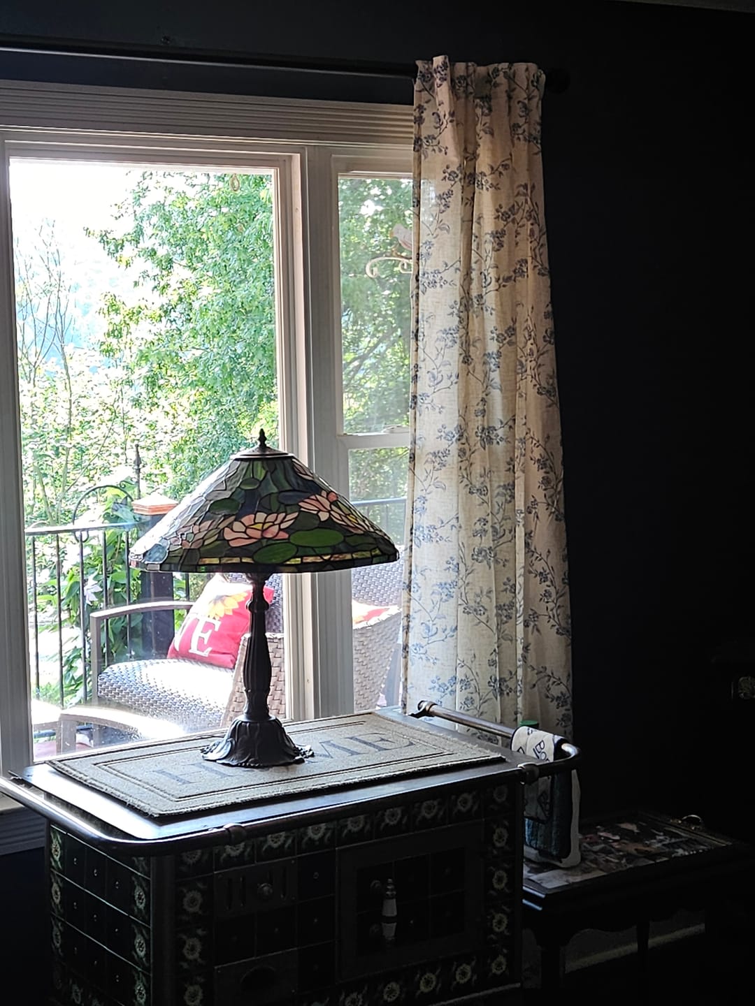 Customer photo review of Vine Blossom Linen Blend Curtains