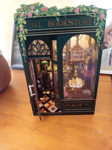 Customer photo review of DIY Book Nook kit - Owl Bookstore