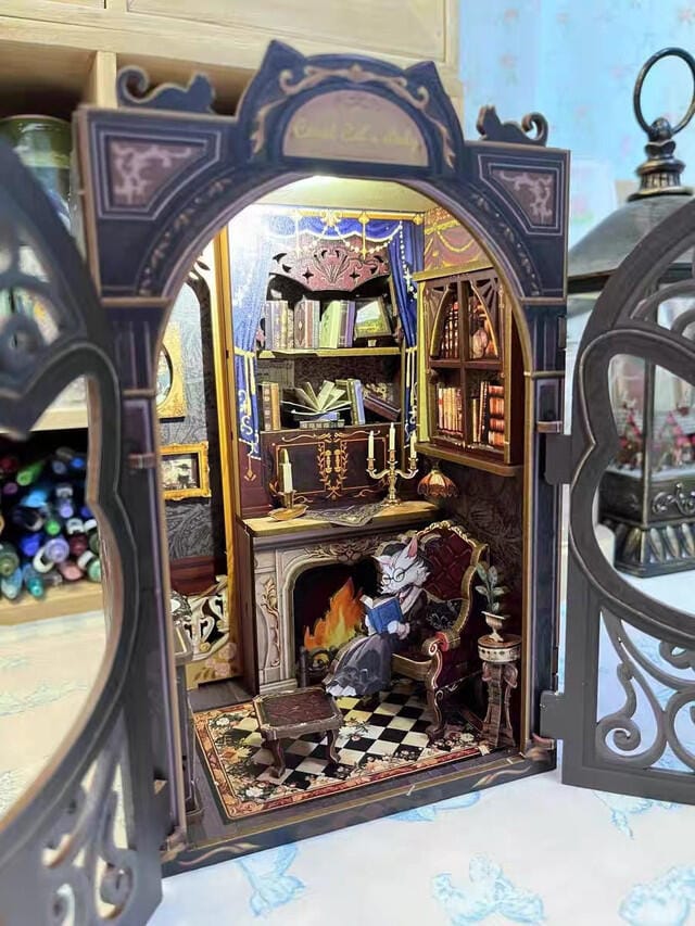 Customer photo review of DIY Book Nook kit - Count Cat's Study