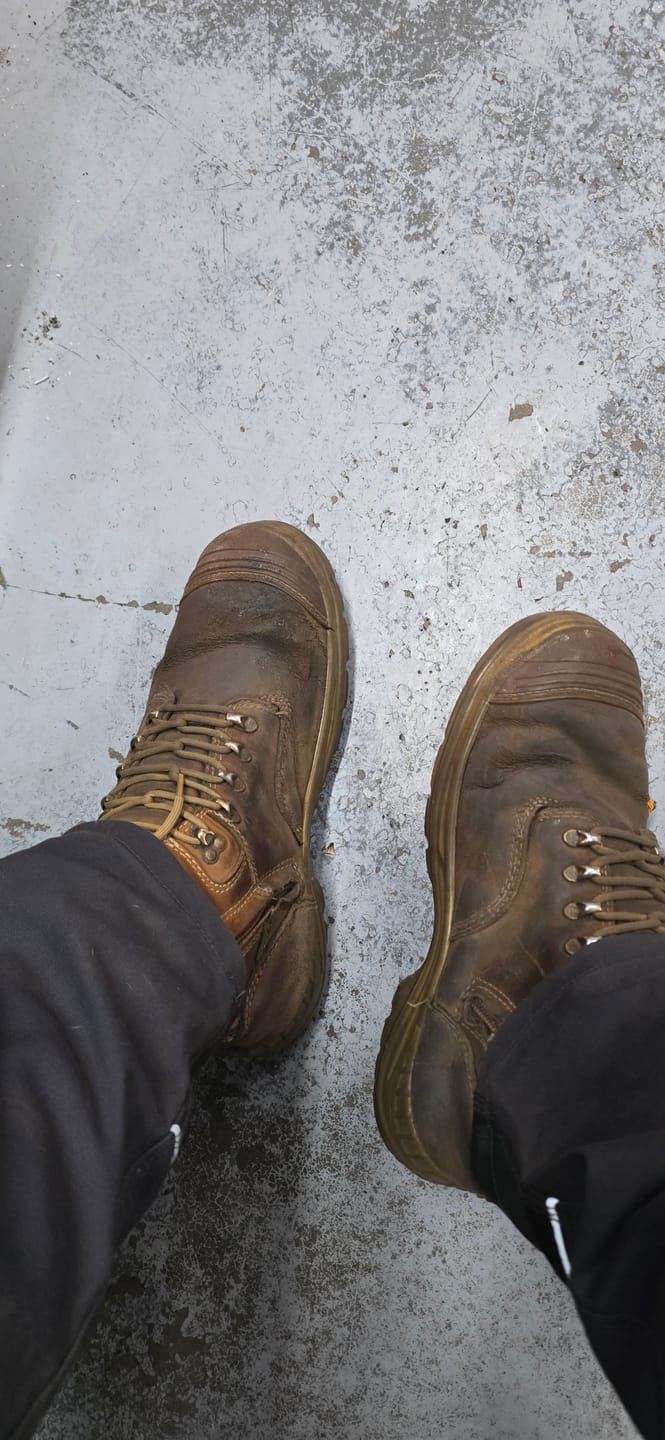 Customer photo review of Brawn Safety Work Boots Black