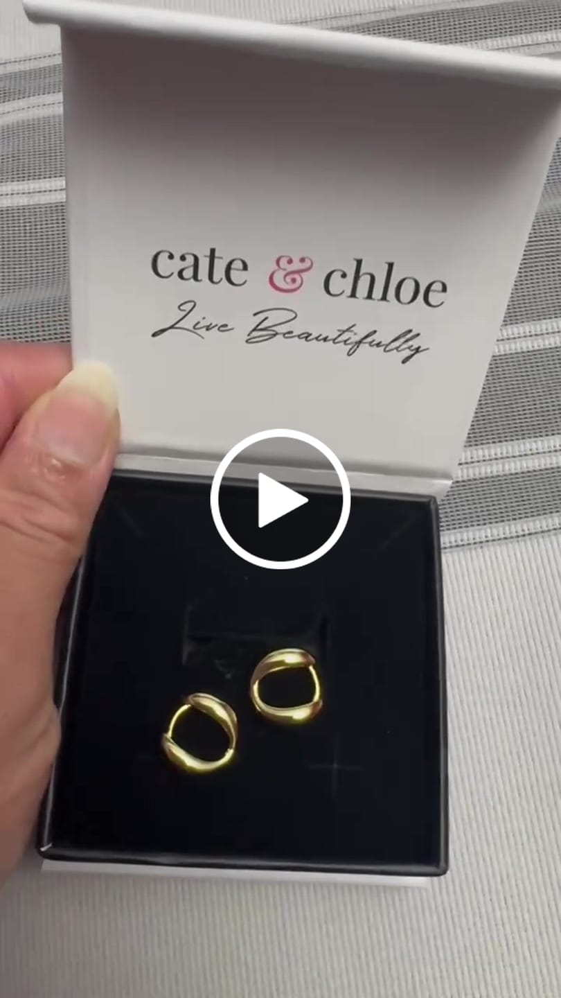 Customer video review of Emersyn 18k White Gold Plated 14mm Hoop Earrings for Women