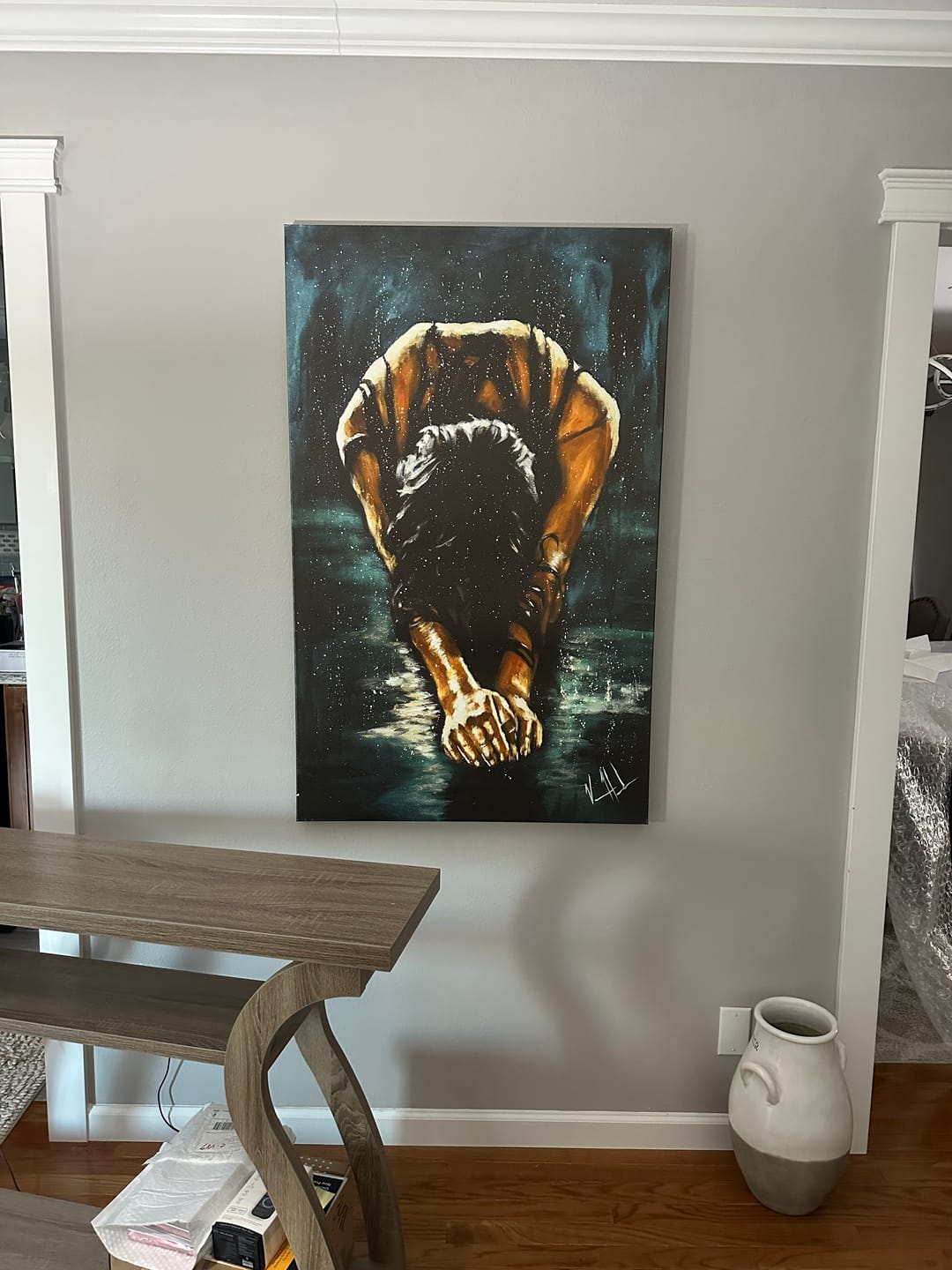 Customer photo review of The Art of Surrender - Teal Background