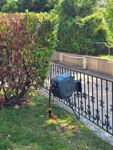Customer photo review of Retractable Garden Hose Reel 62ft-155ft