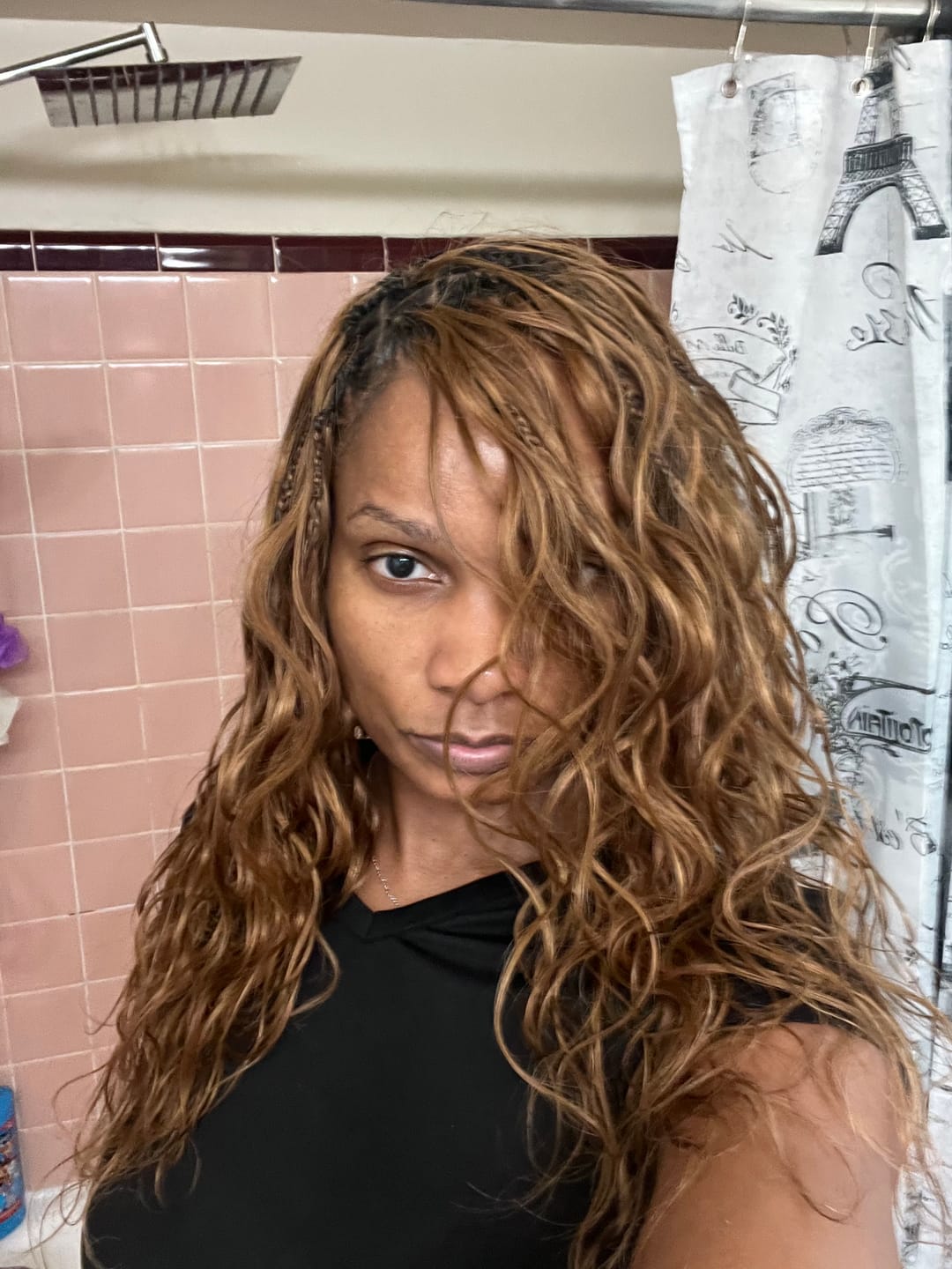 Customer photo review of #30 Light Brown Body Wave Human Crochet Hair for Braiding