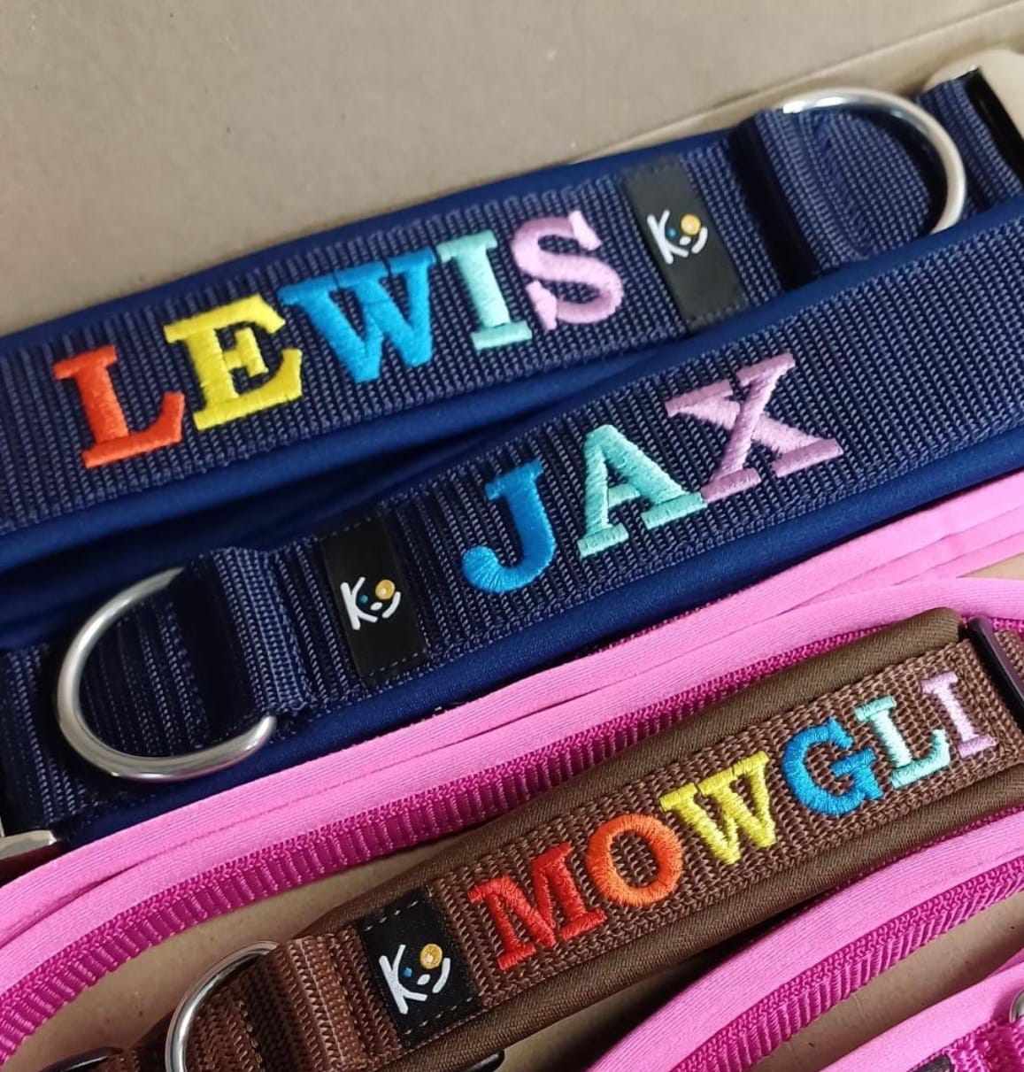Customer photo review of Personalised Dog Collar with Name - Neoprene - XL | Extra wide 5 cm